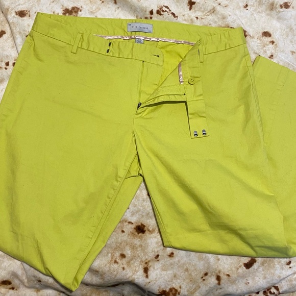 Gap slim cropped pants in size 14- FUN bright yellow - Picture 1 of 4